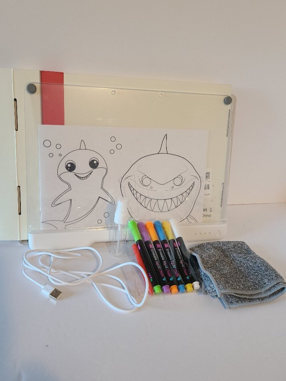 16" LED RECHARGEABLE DOODLE NOTE DRAWING BOARD -COLOR CHANGING-CREATIVE PLAY
